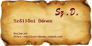 Szőllősi Dénes névjegykártya